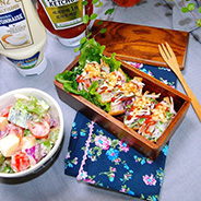 집에서 간단한 요리 샐러드 유부초밥과 옛날 사라다로 행복!